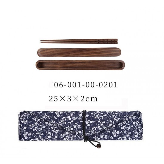 Japanese style portable walnut lacquer chopsticks engrave