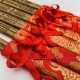 engrave chicken-wing wood wedding chopsticks with silk sleeves MOQ 50 pieces