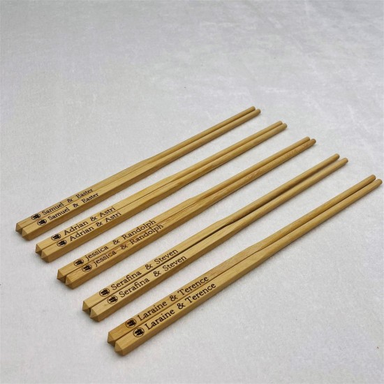 custom traditional chinese wedding chopsticks with silk sleeves MOQ 50 pieces