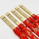 custom traditional chinese wedding chopsticks with silk sleeves MOQ 50 pieces