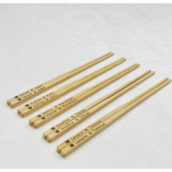 custom traditional chinese wedding chopsticks with silk sleeves MOQ 50 pieces