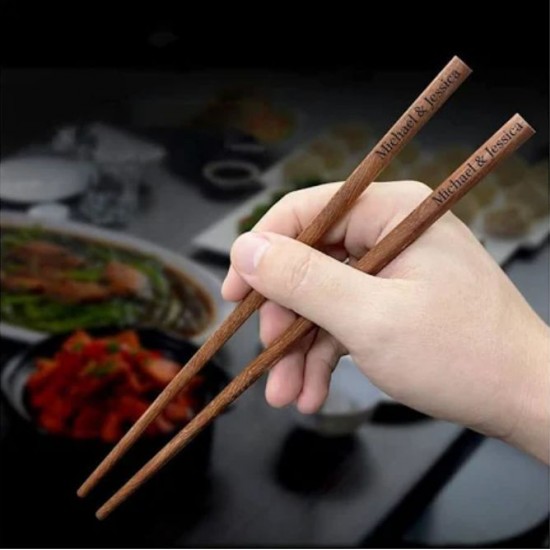 Ebony chopsticks engrave