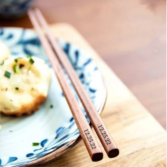 Ebony chopsticks engrave